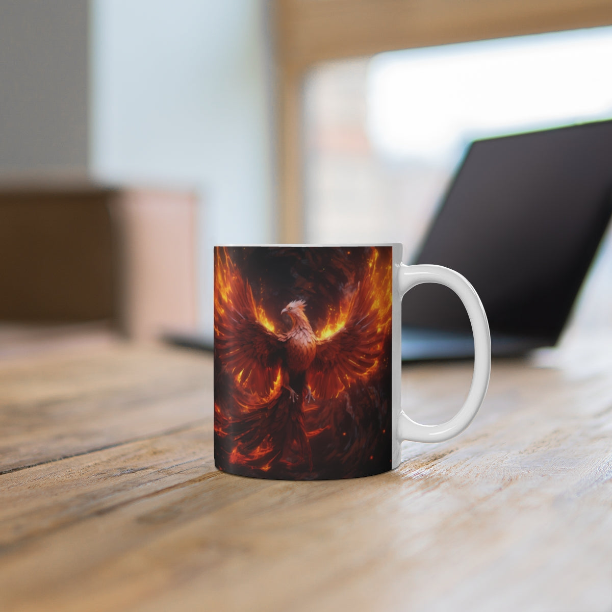 Fiery Phoenix Design Coffee Mug with Vibrant Artwork