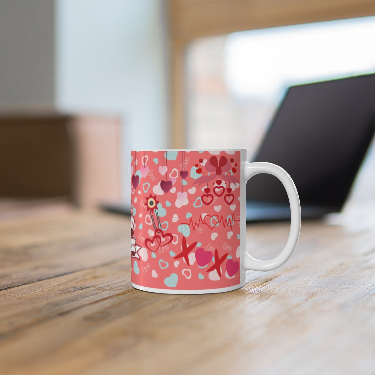 Love and Hearts Patterned Coffee Mug Product