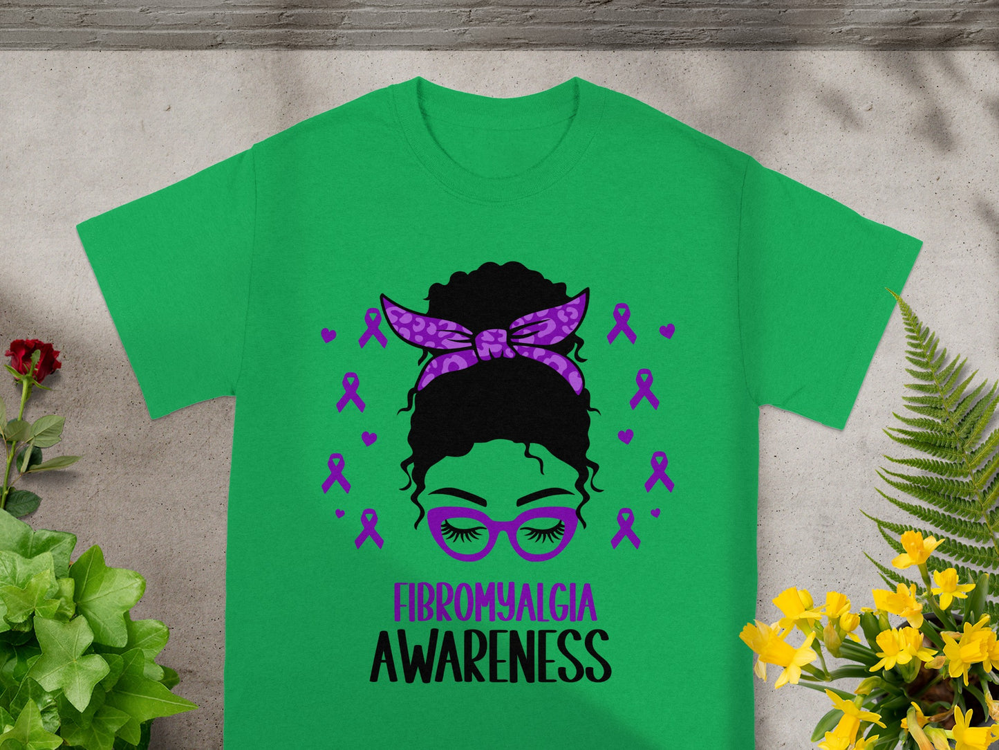 Fibromyalgia Awareness Shirt with Purple Ribbon Design