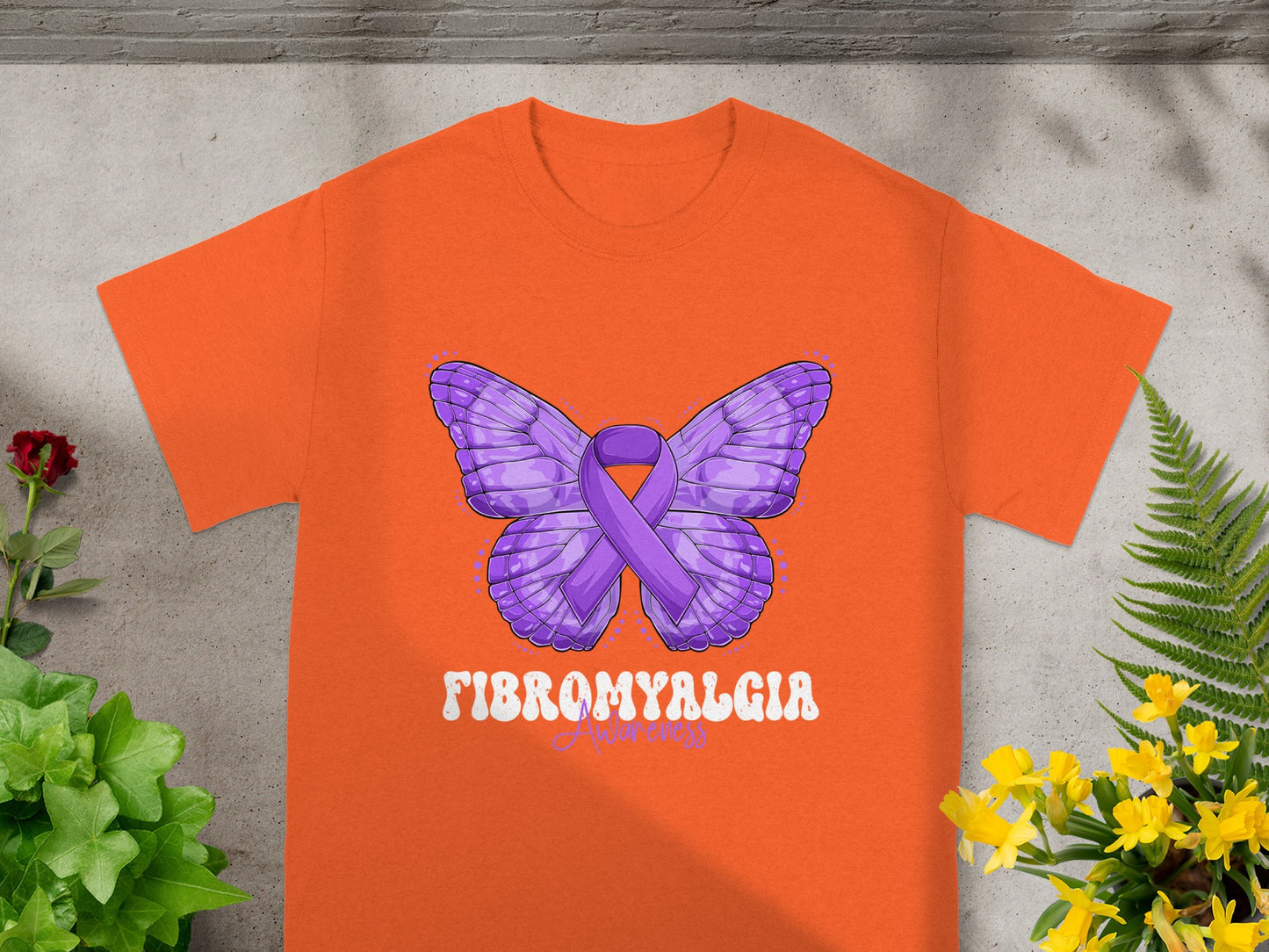 Fibromyalgia Awareness Butterfly Graphic T-Shirt