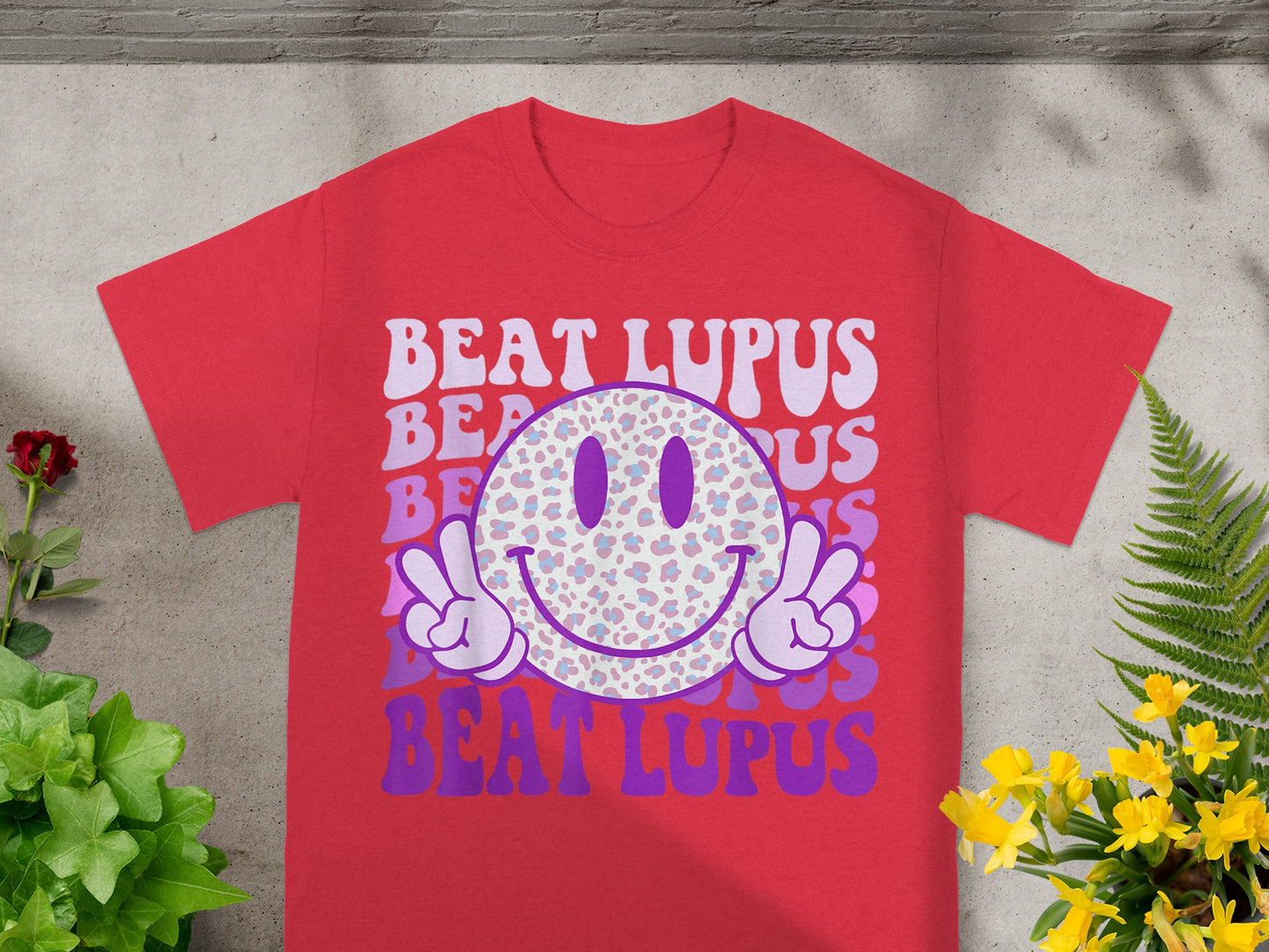 Beat Lupus Graphic with Smiley Design T-shirt