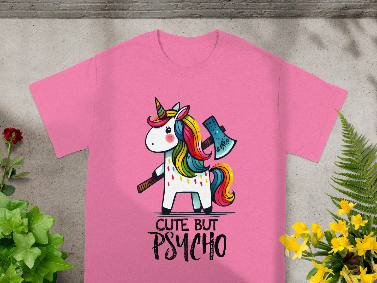 Cute But Psycho Unicorn Graphic Funny T-shirt