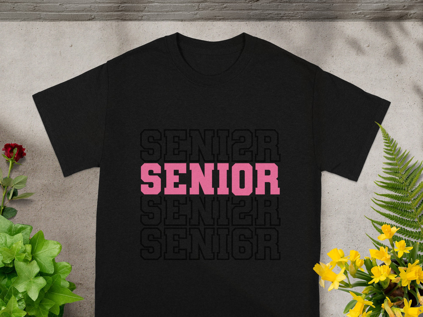 SENIOR Pink and Black Graphic Tee for Graduates