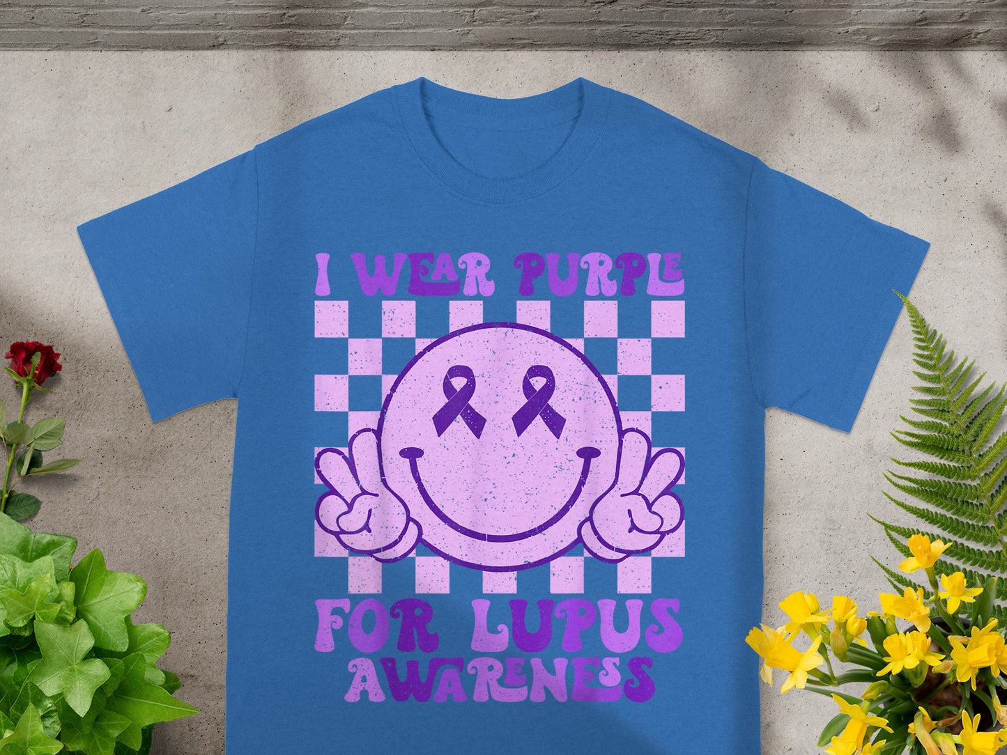 I Wear Purple for Lupus Awareness Shirt Peace Sign