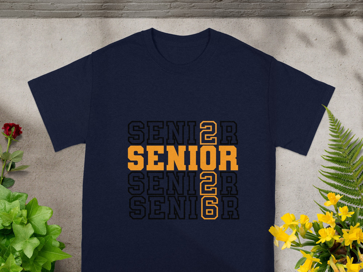 Senior 2026 Bold Yellow Design Graduation Shirt