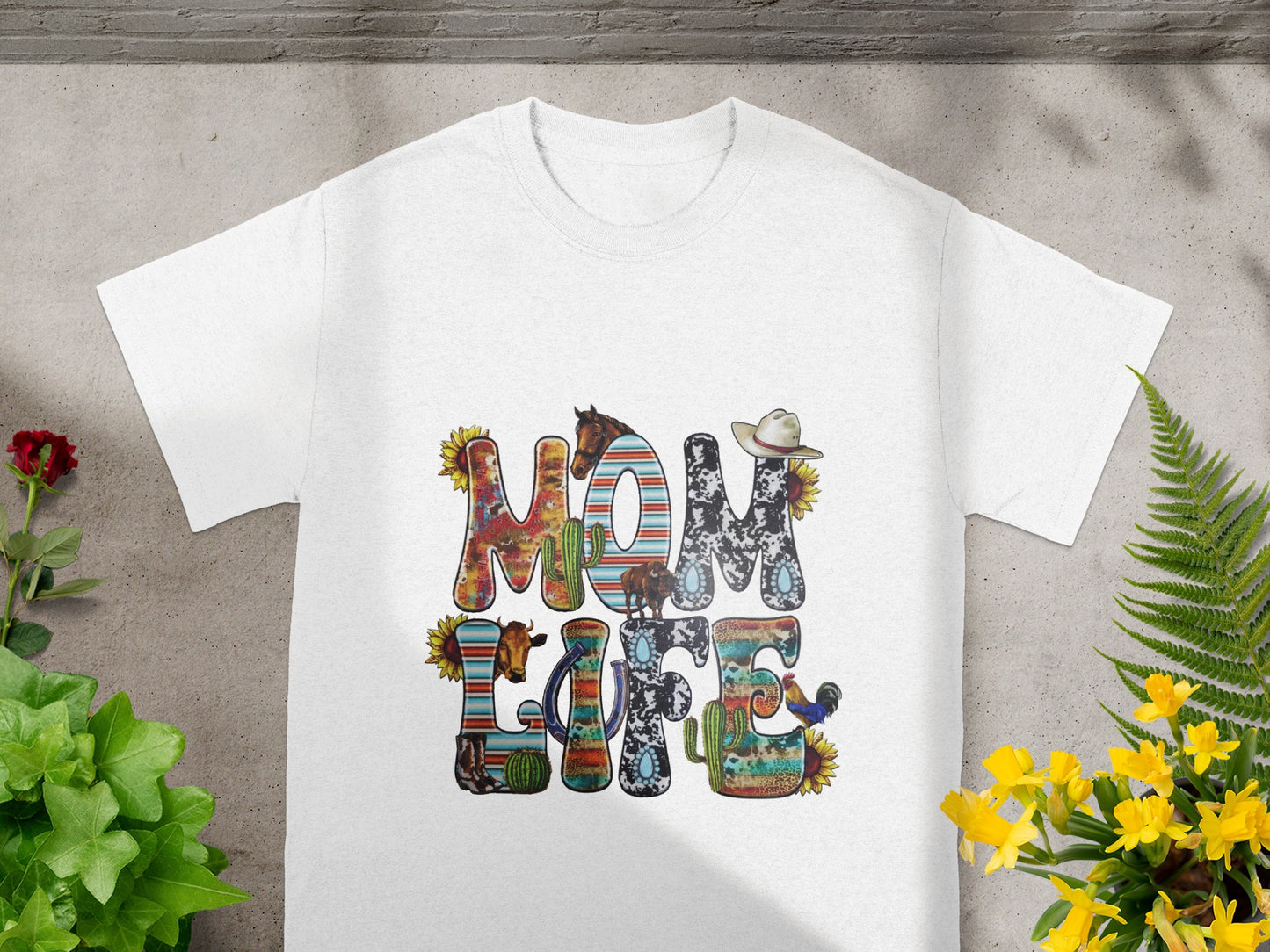 Colorful Mom Life Graphic T-Shirt for Everyday Wear
