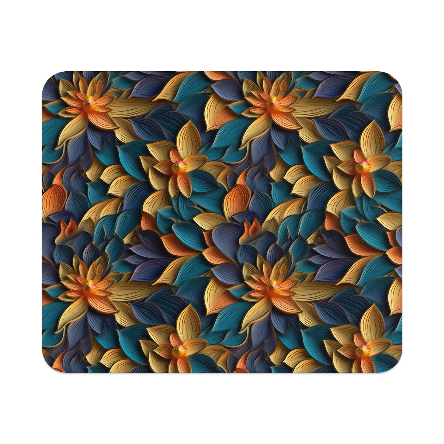 Vibrant Botanical Design Mouse Pad with Colorful Floral Pattern