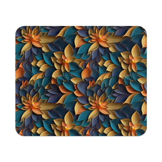 Vibrant Botanical Design Mouse Pad with Colorful Floral Pattern