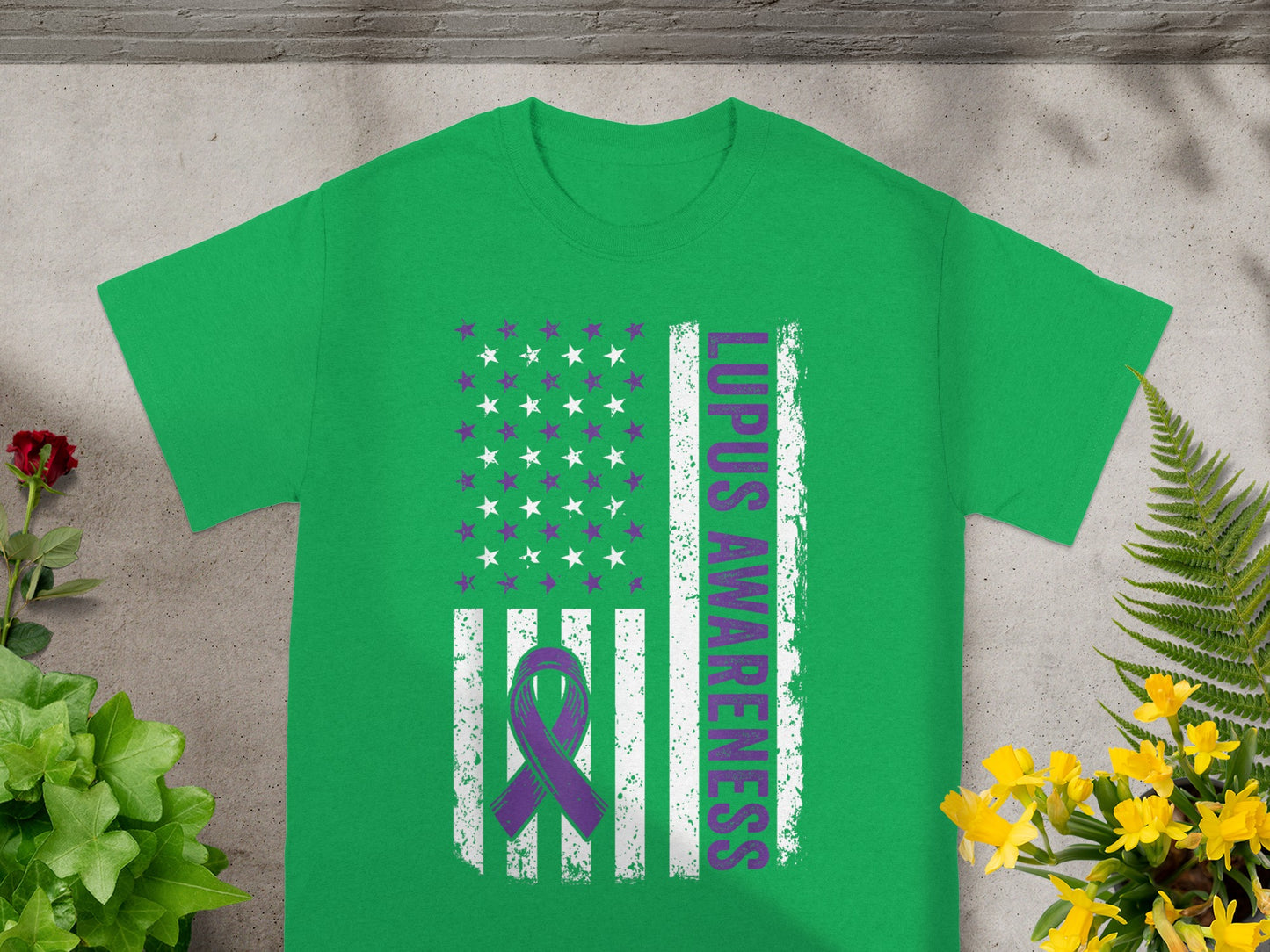 Lupus Awareness American Flag Design T-shirt