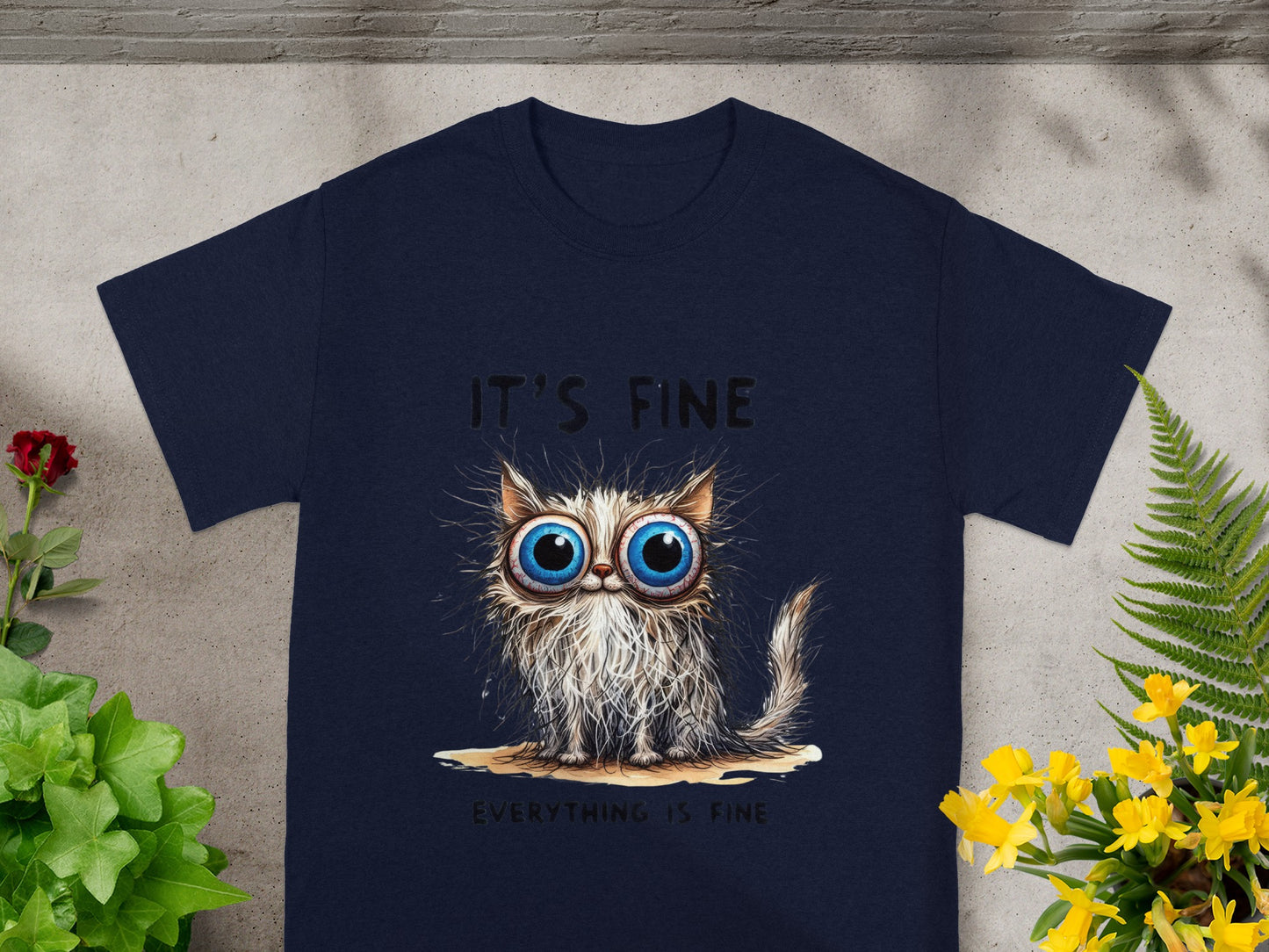 It's Fine Everything Is Fine Cat T-shirt