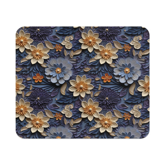 Intricate Floral Pattern with Blue and Cream Flowers Product
