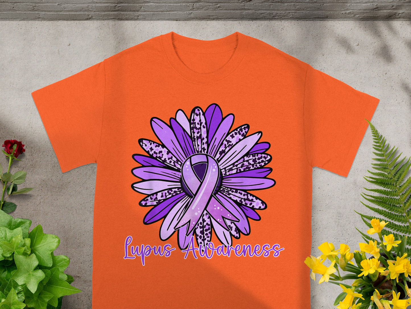 Lupus Awareness Flower Design Graphic T-shirt