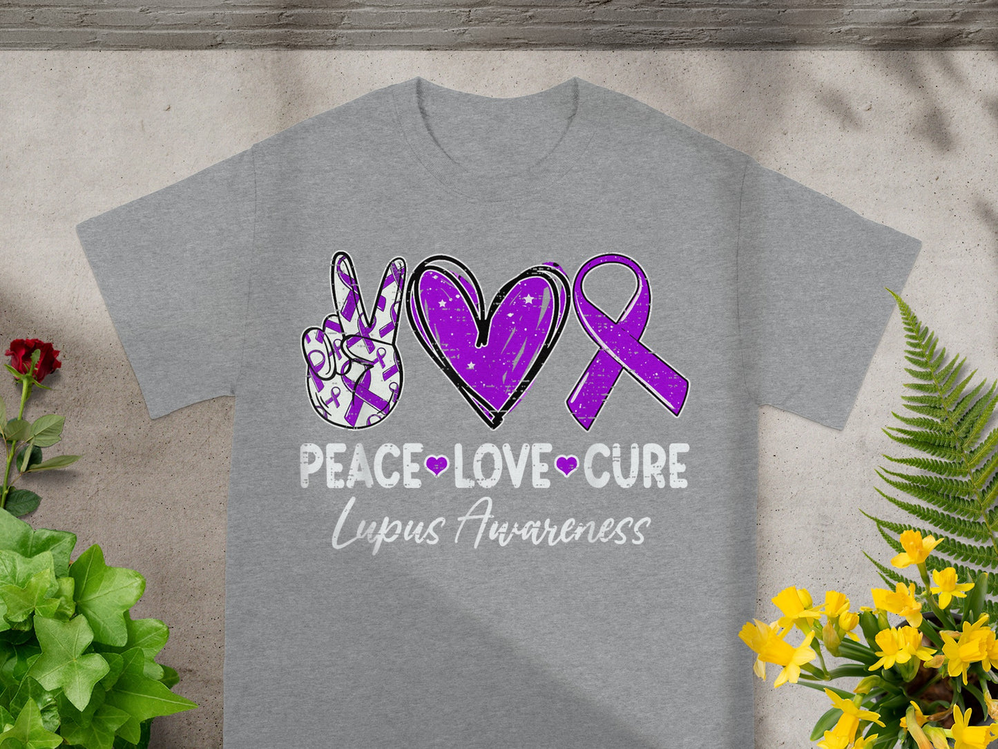 Peace Love Cure Lupus Awareness T-shirt