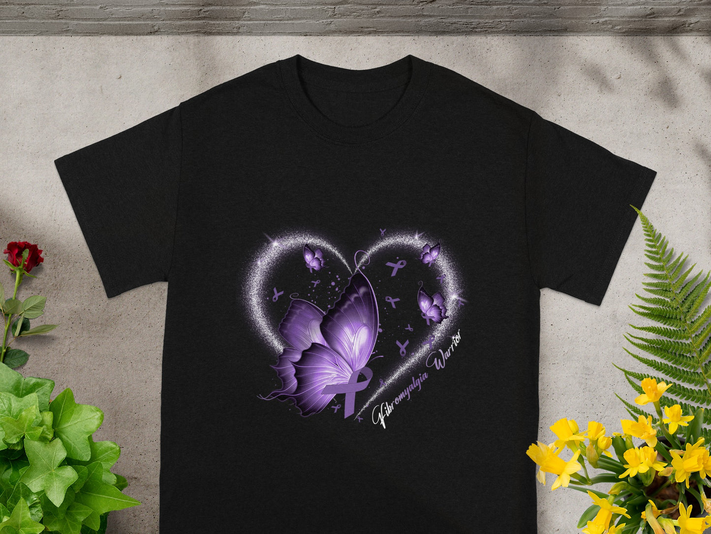 Fibromyalgia Warrior Butterfly Design T-shirt