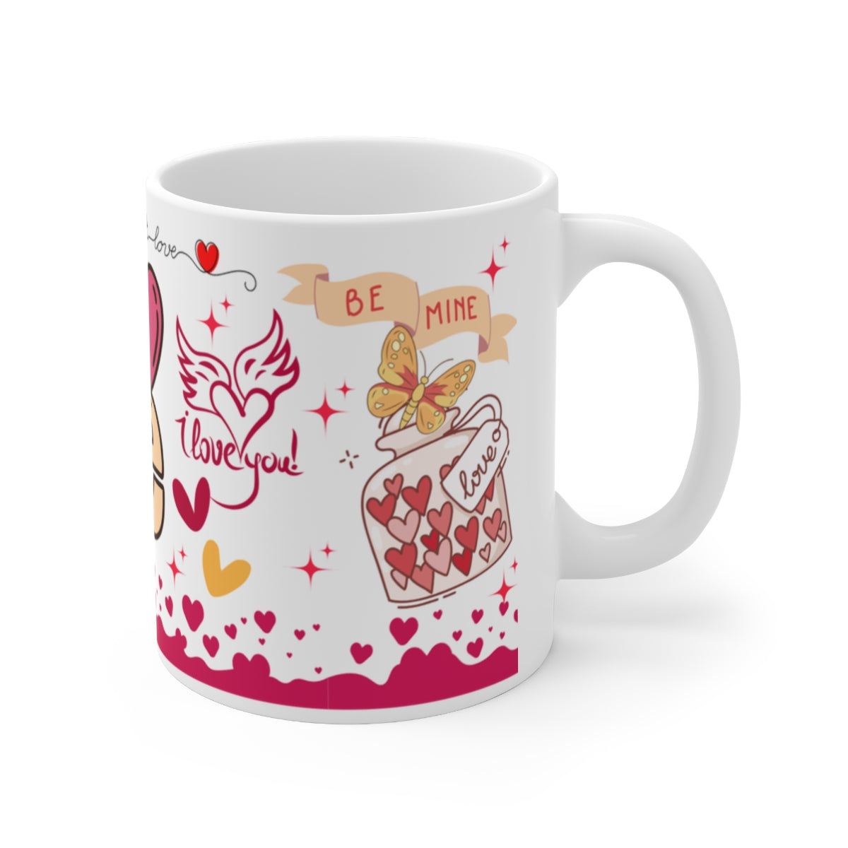 Romantic Love and Hearts Be Mine I Love You Mug