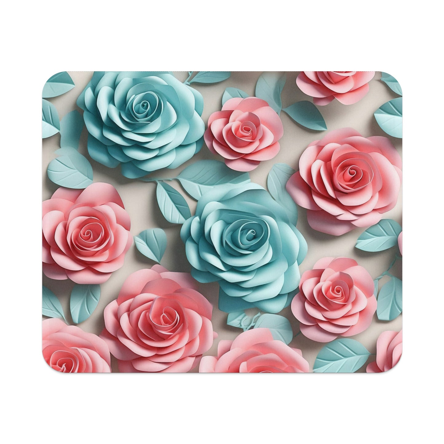 Beautiful Floral Design Blue and Pink Roses Pattern Product