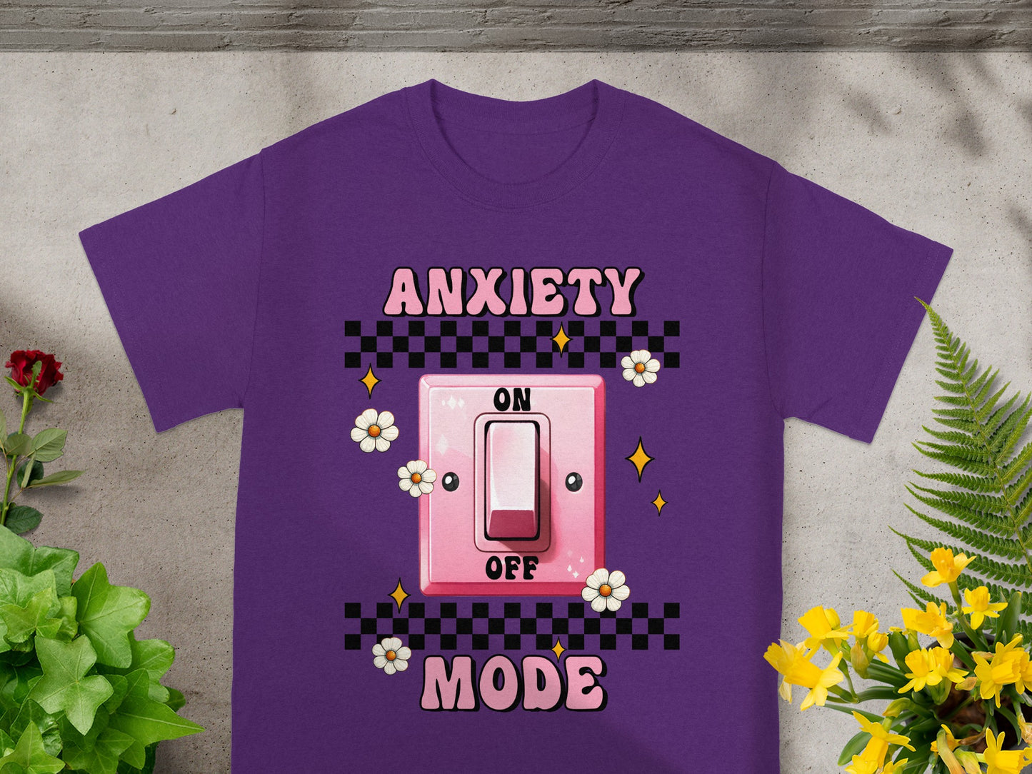 Anxiety Mode On Off Graphic Tee Shirt
