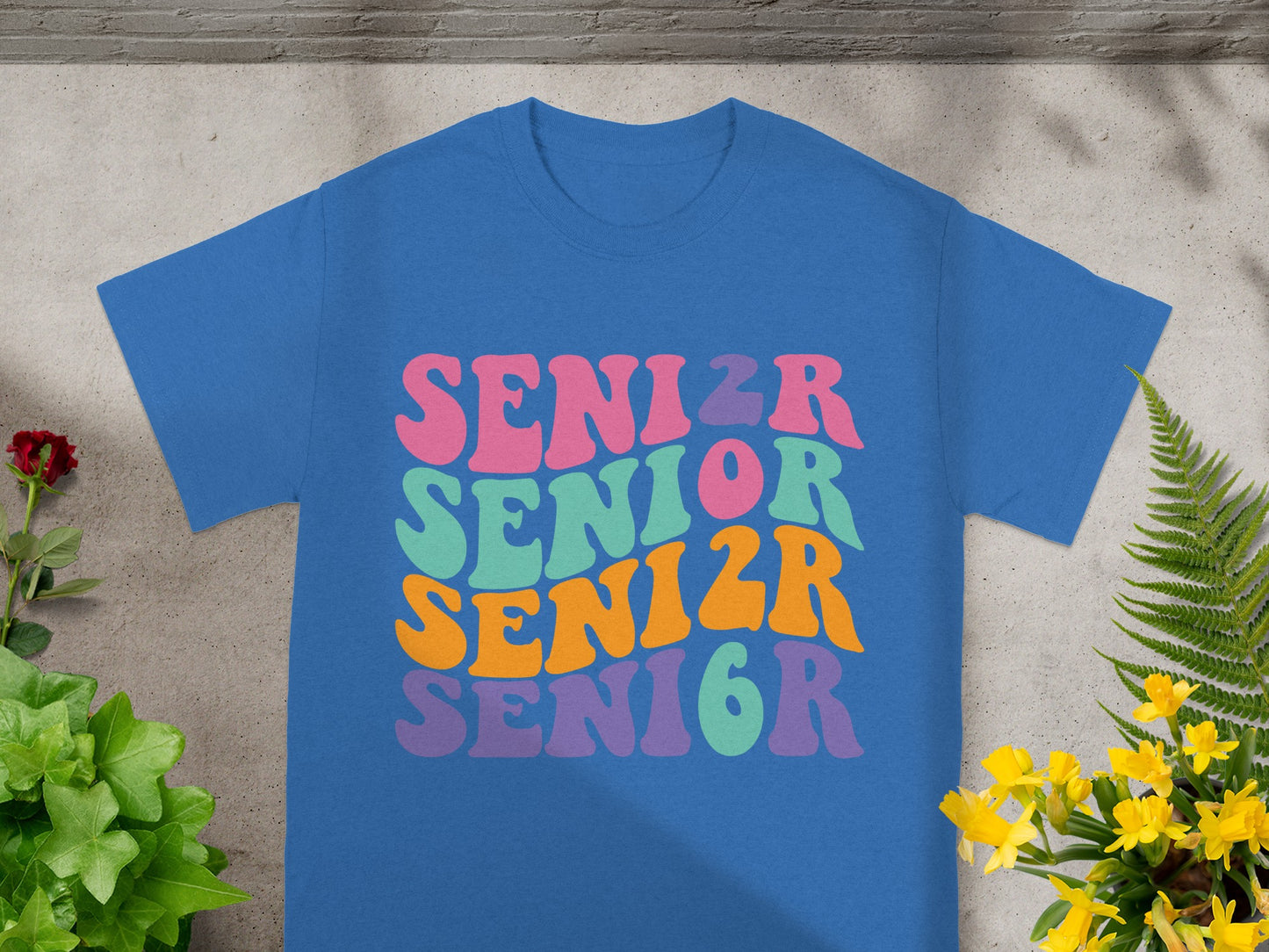Colorful SENI2R Retro Graduation T-Shirt for Seniors