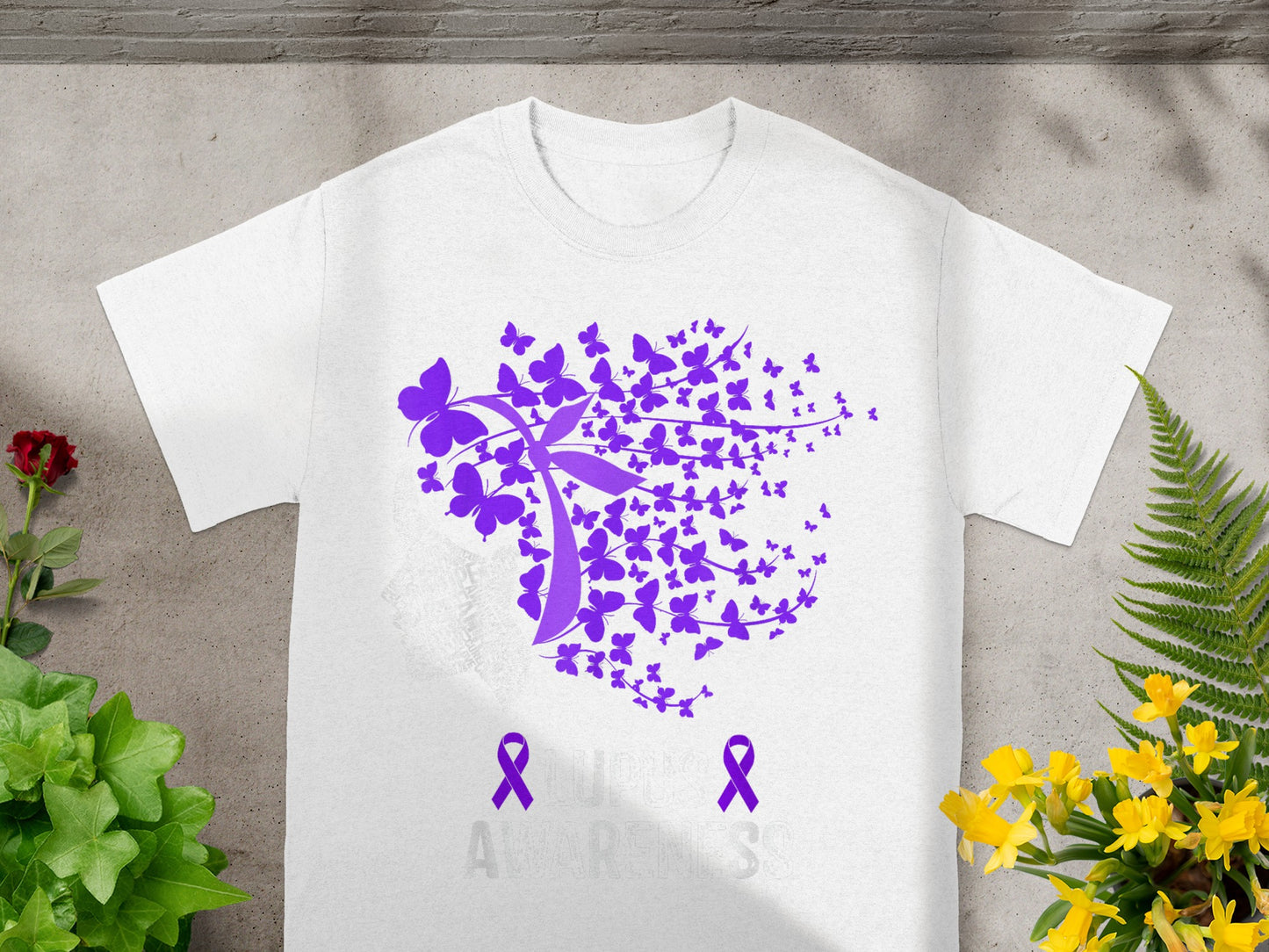 Purple Ribbon Butterfly Awareness T-Shirt Product