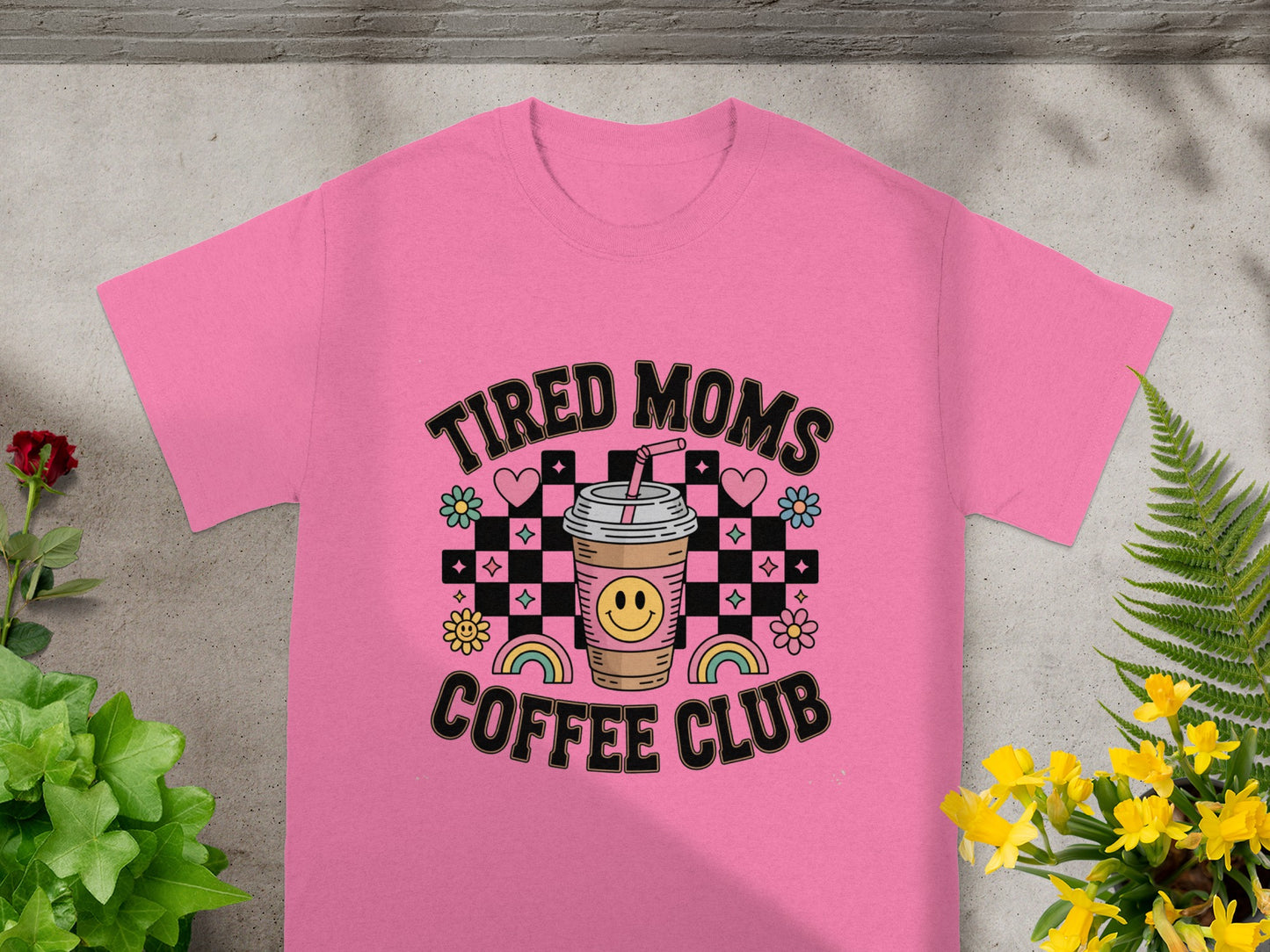 Tired Moms Coffee Club Graphic Tee For Busy Mothers