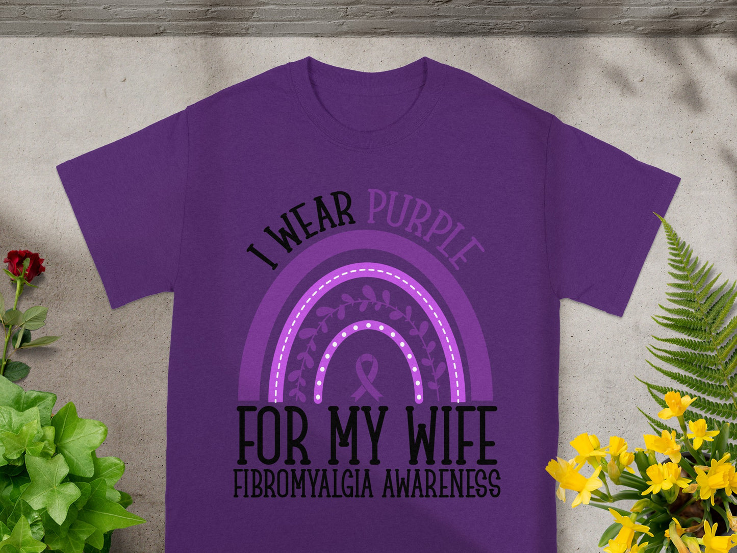 I Wear Purple For My Wife Fibromyalgia Awareness Shirt