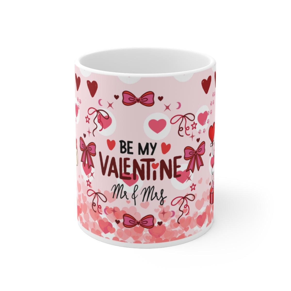 Be My Valentine Mr and Mrs Cute Hearts Mug