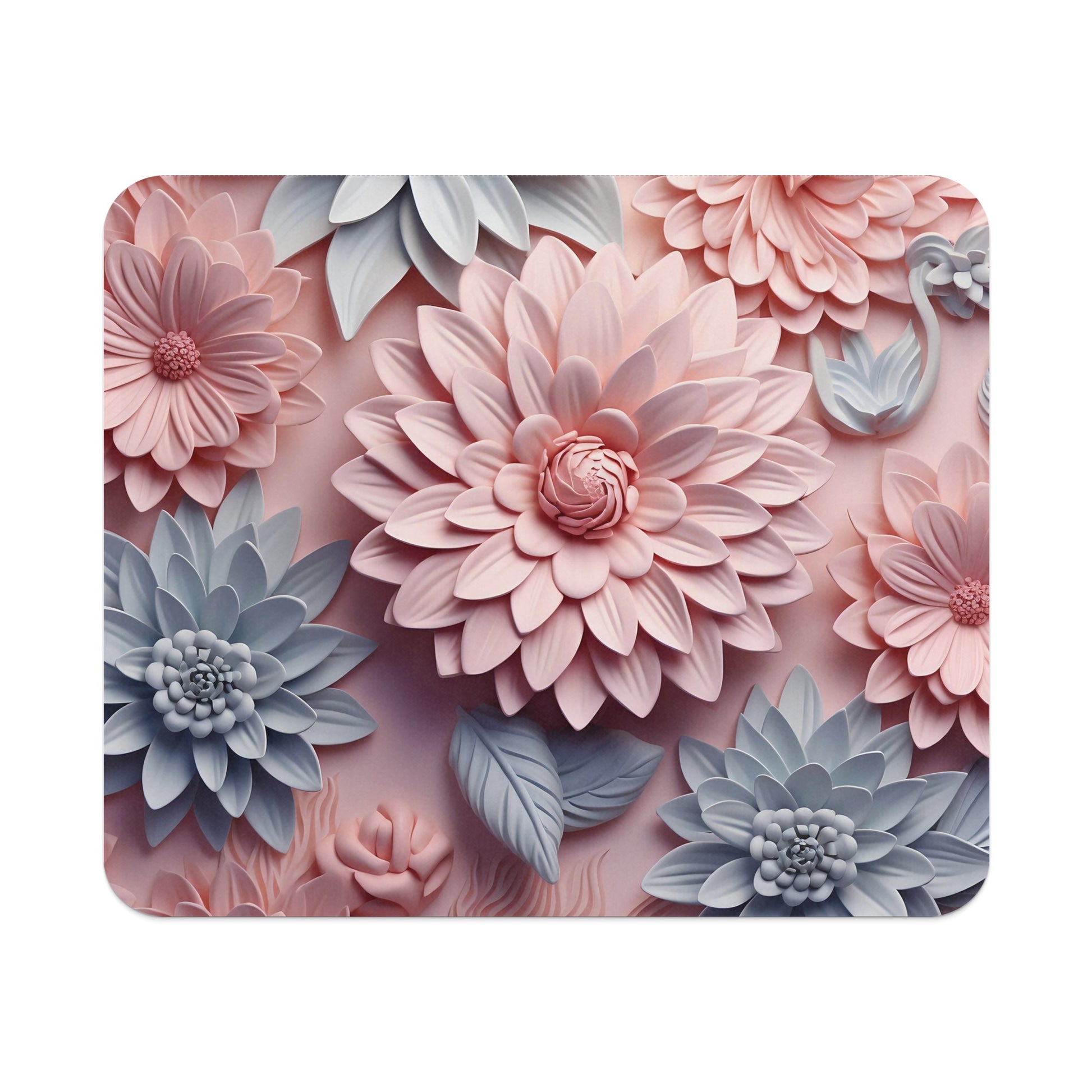 Beautiful Blooming Flowers 3D Art Print Design Mousepad