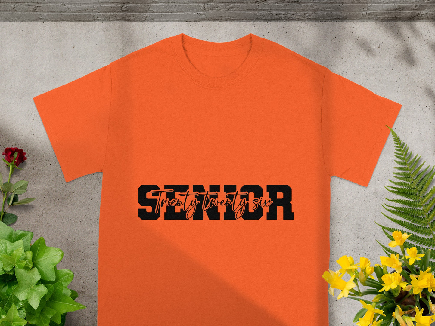 Senior Twenty Twenty Six Orange Graphic Tee