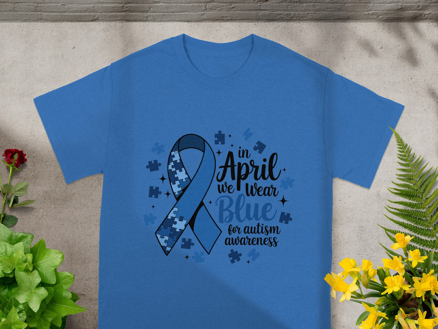 In April We Wear Blue for Autism Awareness Shirt