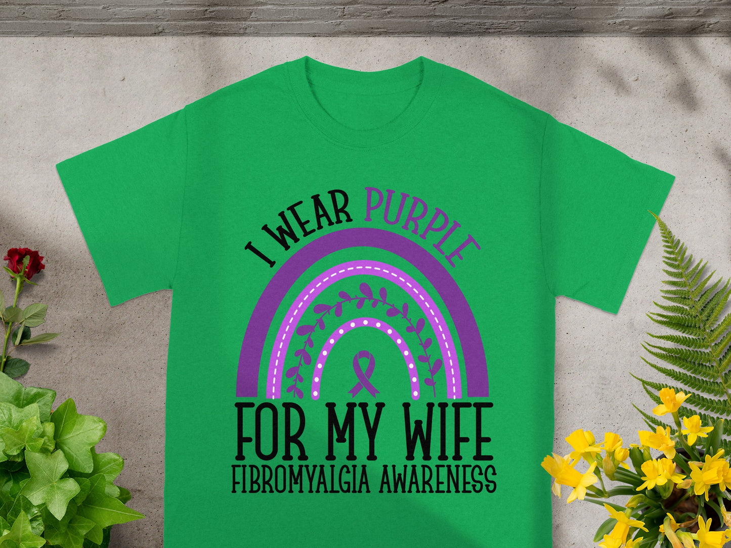 I Wear Purple For My Wife Fibromyalgia Awareness Shirt