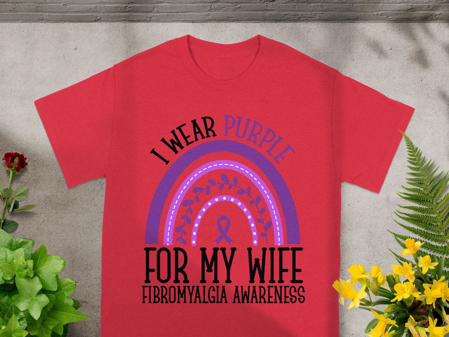 I Wear Purple For My Wife Fibromyalgia Awareness Product