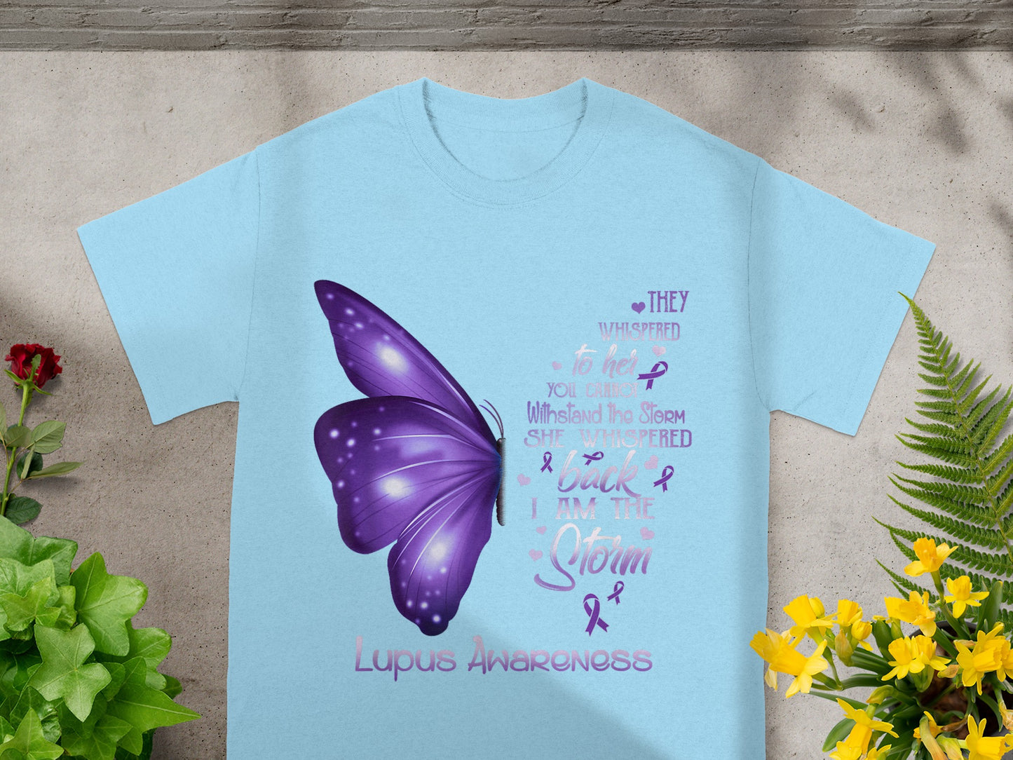 Lupus Awareness Purple Butterfly Design Shirt
