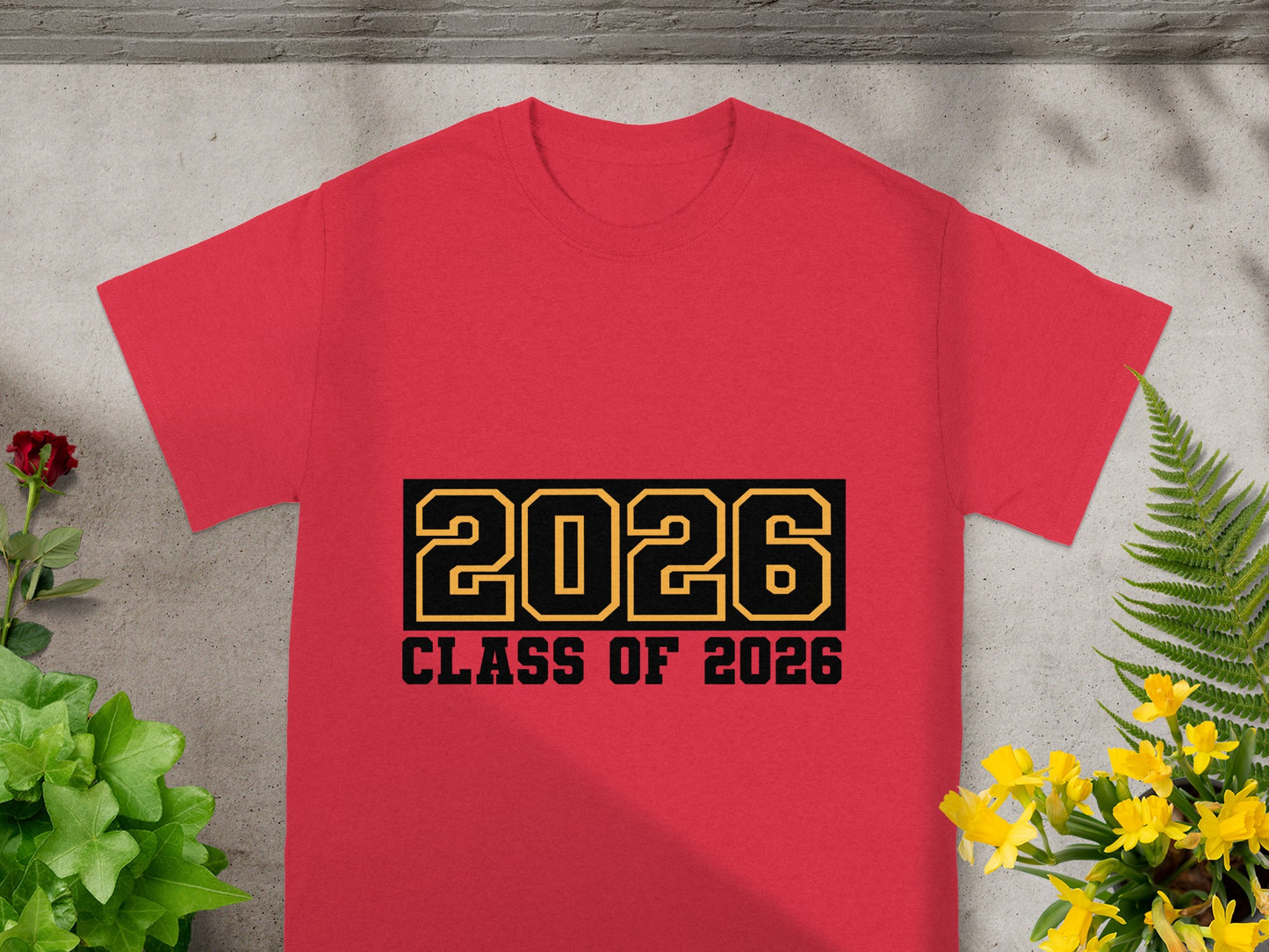 2026 Class of 2026 design on red t-shirt product