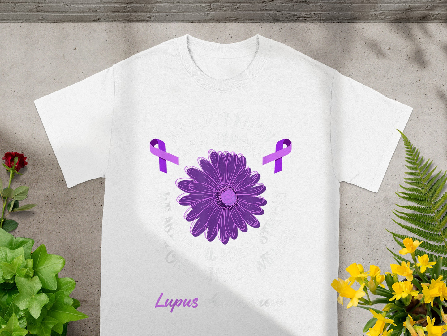 Lupus Awareness Purple Ribbon Graphic T-Shirt