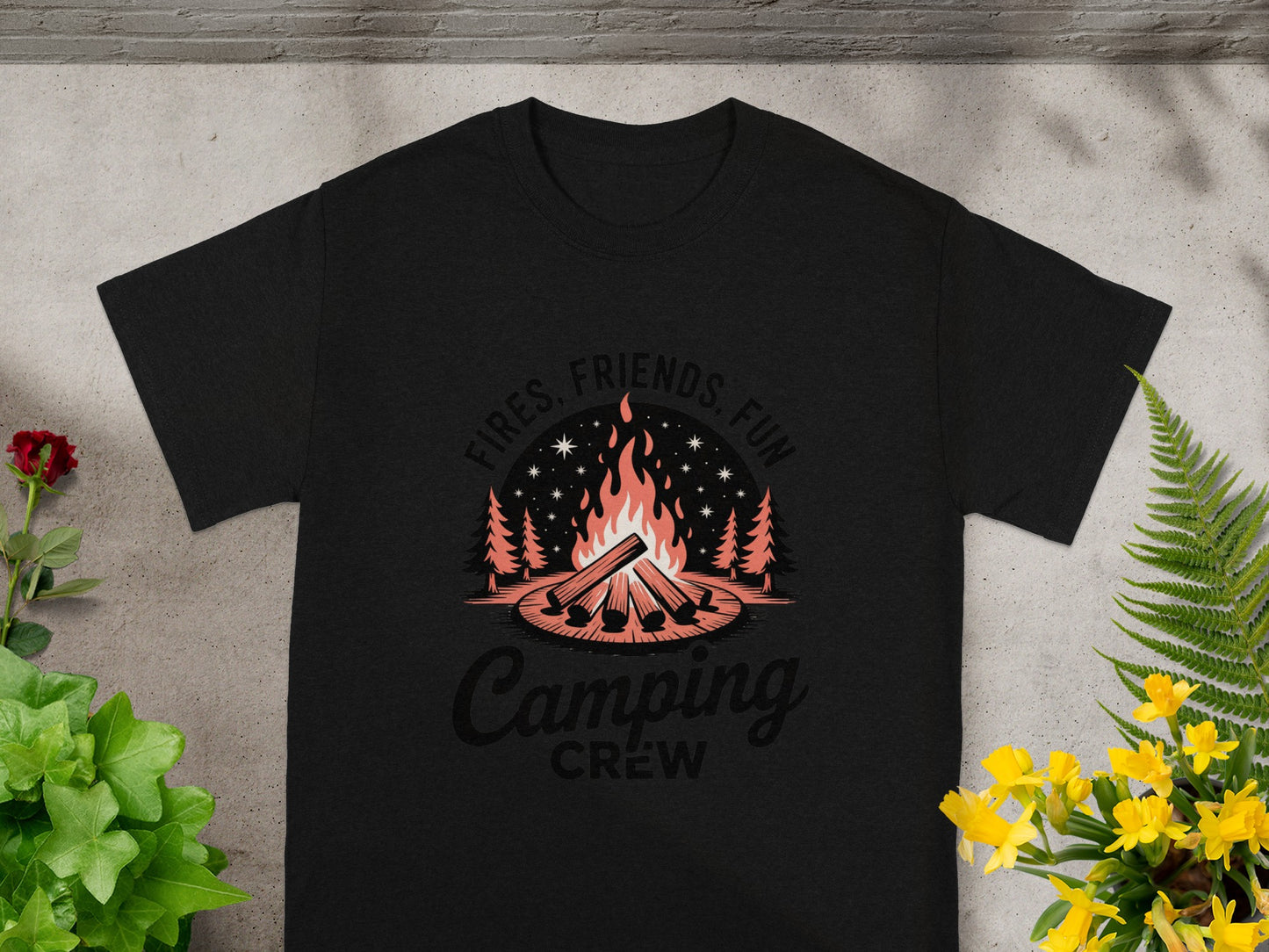 Fires Friends Fun Camping Crew Outdoor Adventure Shirt