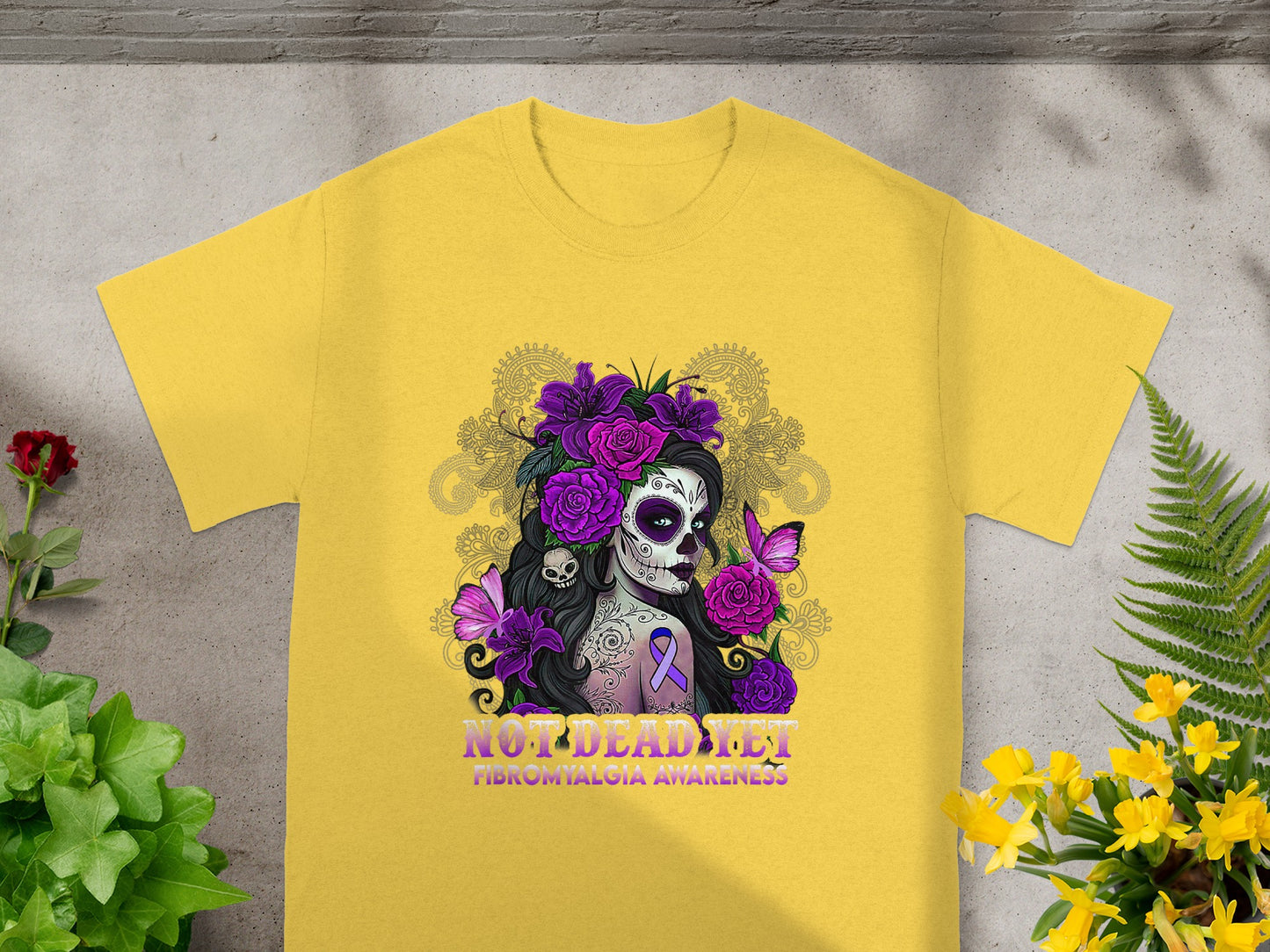 Not Dead Yet Fibromyalgia Awareness Graphic T-Shirt