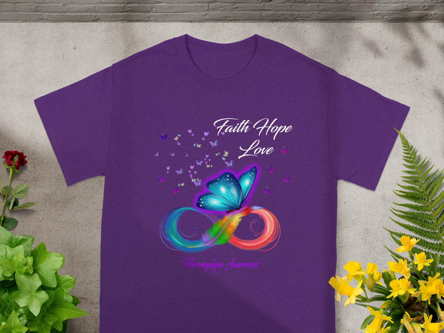 Faith Hope Love Fibromyalgia Awareness T-Shirt