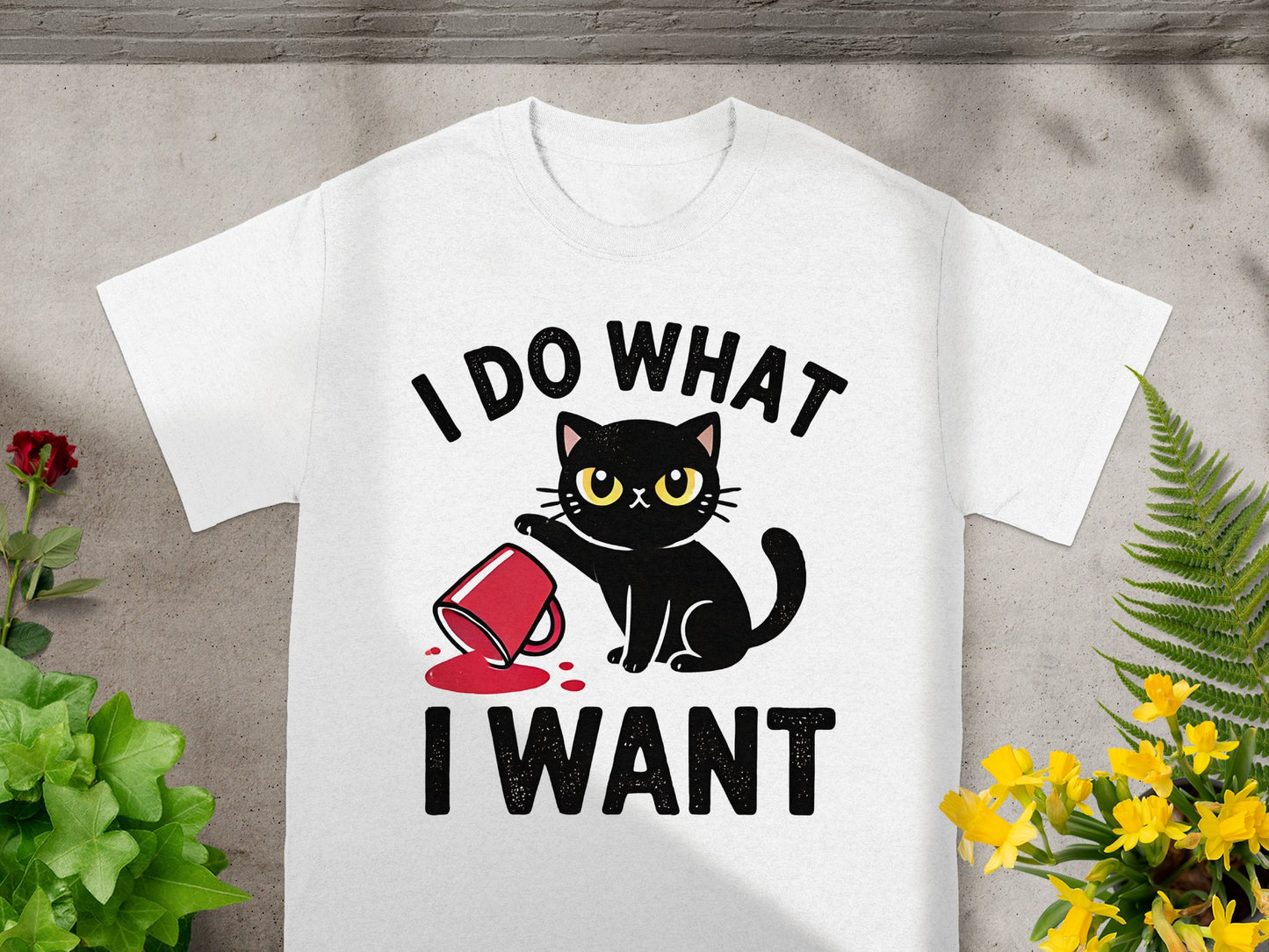 I Do What I Want Cute Black Cat Graphic T-Shirt