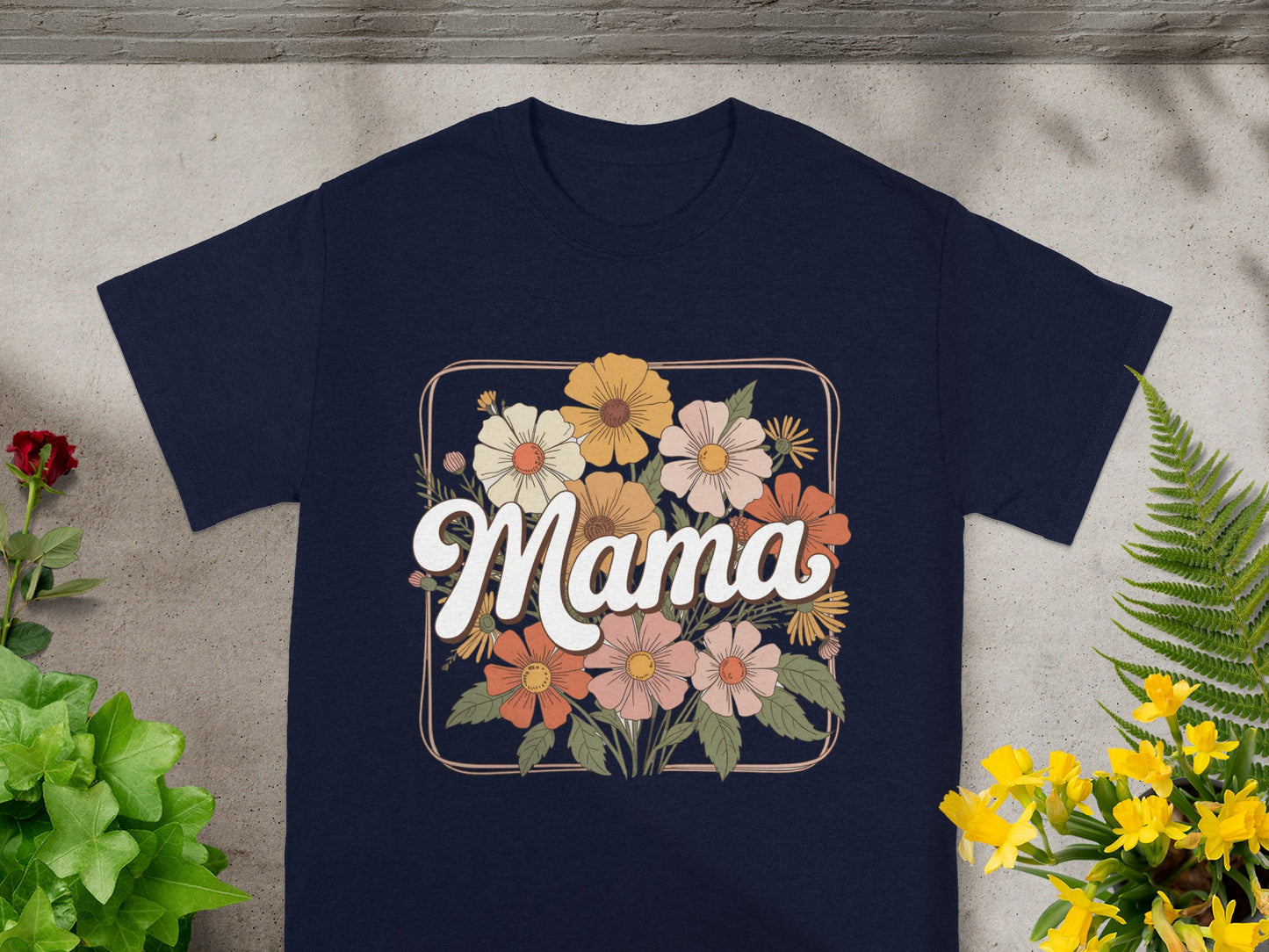 Floral Mama Graphic T-Shirt for Mother's Day Gift