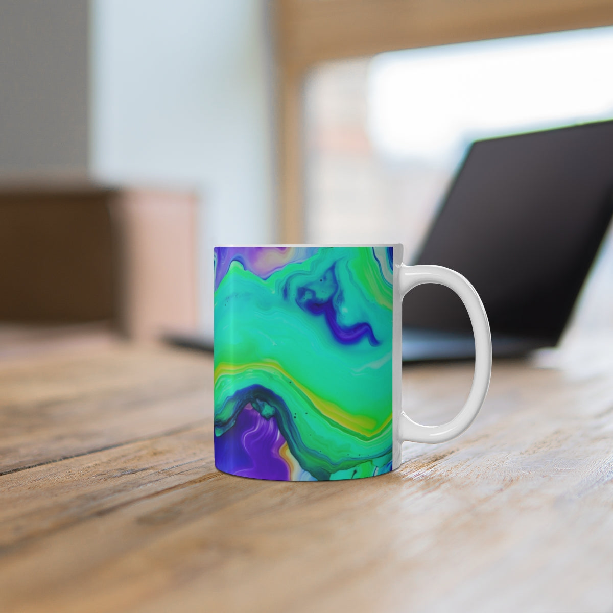Colorful Abstract Swirl Design Coffee Mug for Home Decor