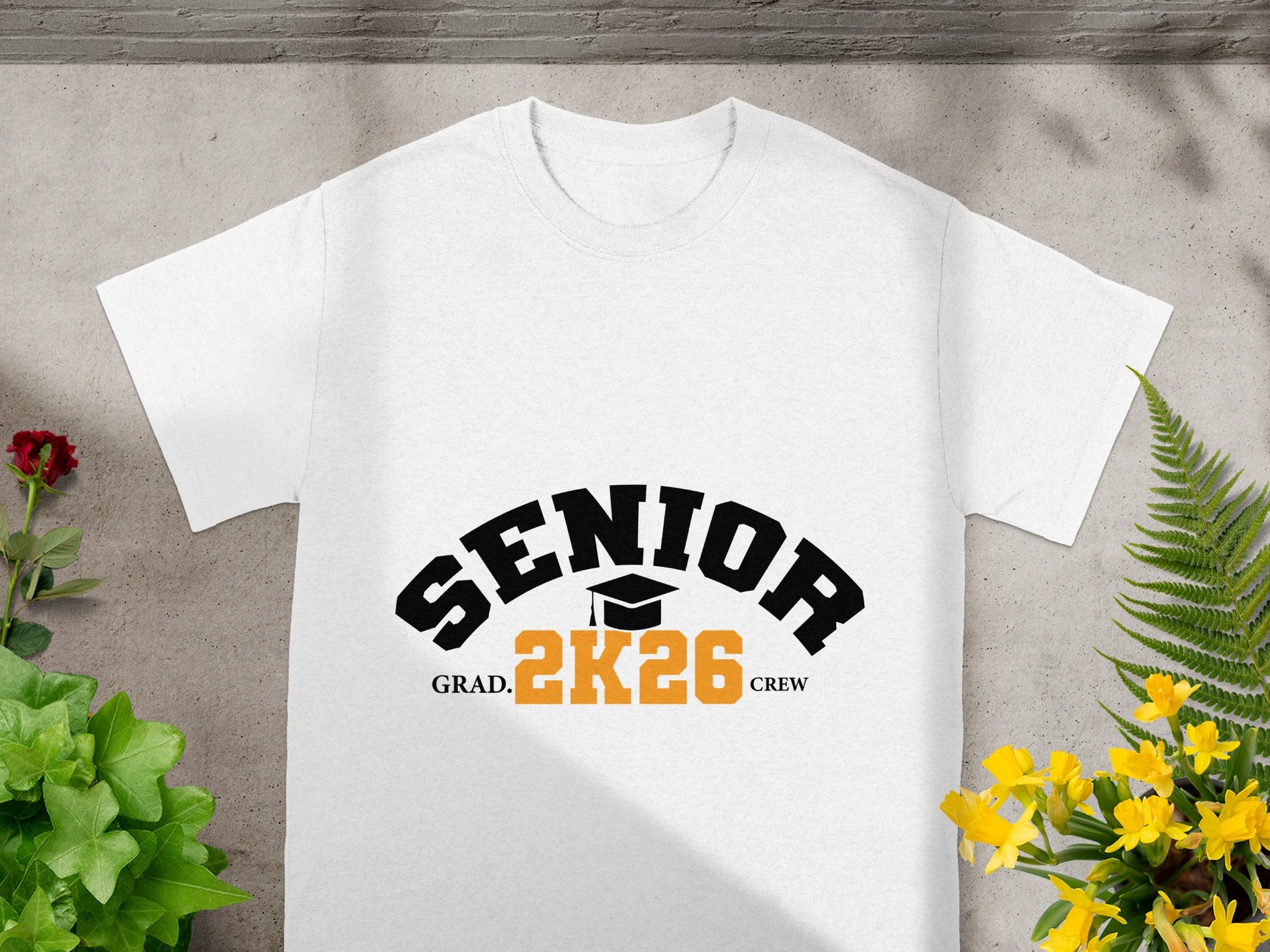Senior Grad 2K26 Crew Graphic Tee Shirt for Graduation