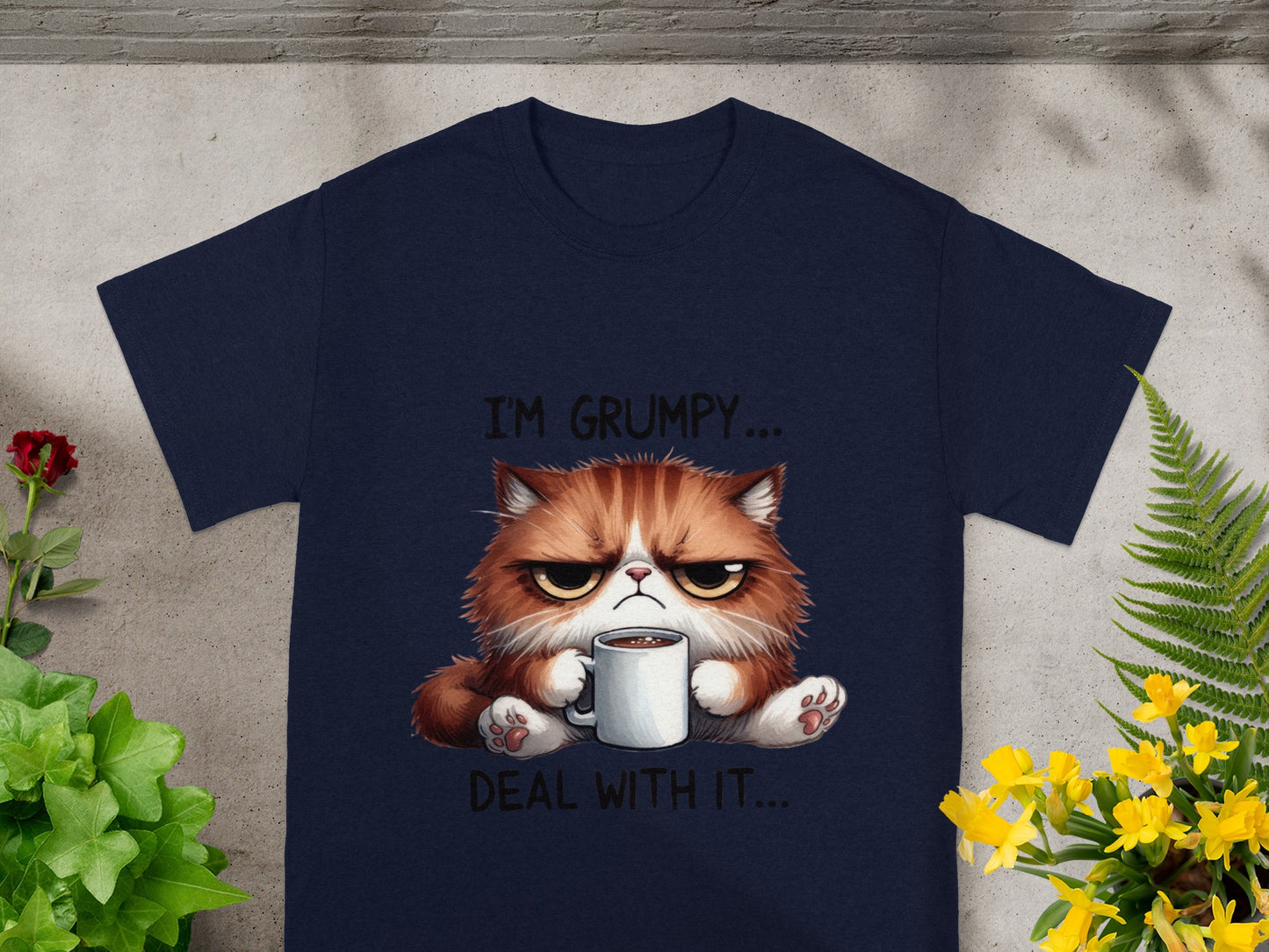 I'm Grumpy Deal With It Funny Cat T-Shirt