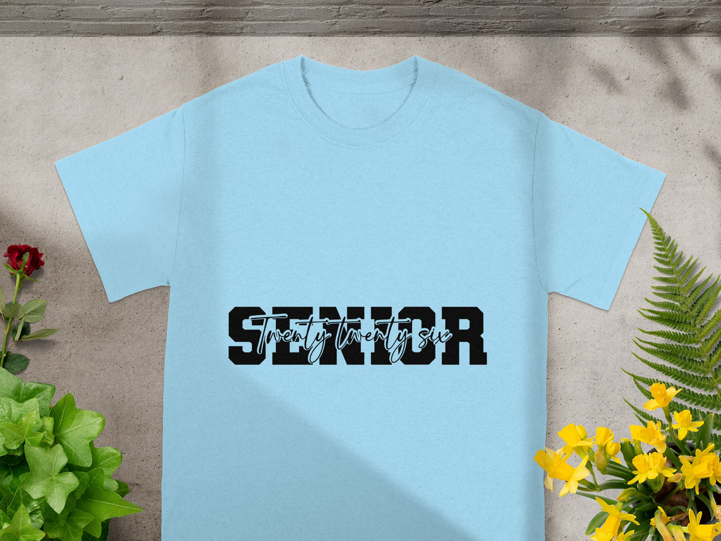 Senior Twenty-Twenty Six Design on Light Blue T-shirt