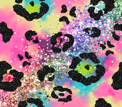 Pink Glitter Leopard spots tumbler