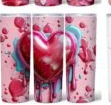 Valentine's Melting hearts with pink, red, and blue