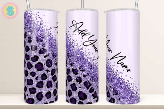 Purple Diagonal Leopard tumbler