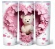 Valentine White and Pink hearts teddy bear