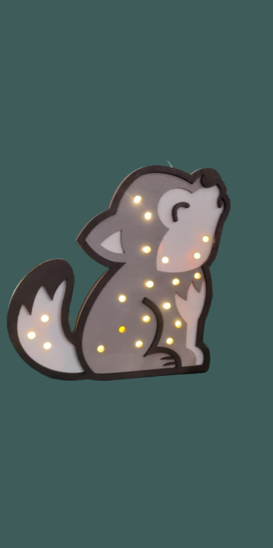 Children's Wolf Night Light 8 x 10 inches